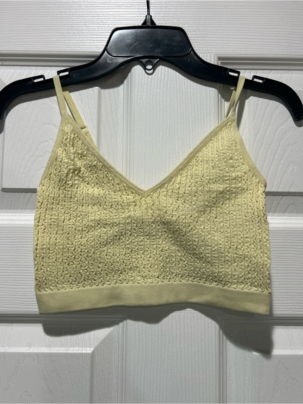 Women’s Cream Knit Bralette Tank - Sleeveless V-Neck